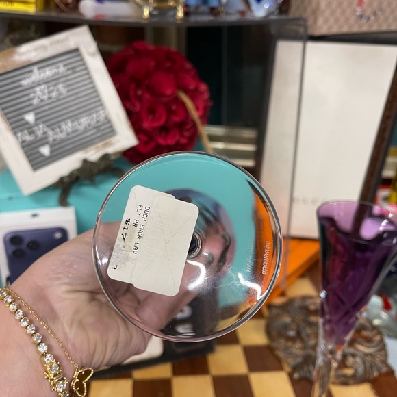 Verawang Waterford Lismore Pops Purple Toasting Flute Pair - Picture 7 of 14